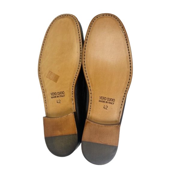 ilSandalo by Fabio Tesorone Black Leather Penny Loafers Dress Shoes Mens Size 9